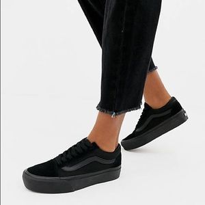 Vans Old Skool triple black platform sneakers